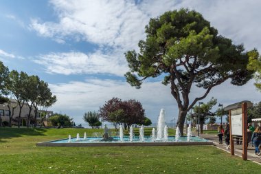 Selanik, Yunanistan - 30 Eylül 2017: Selanik şehir setpanoraması, Orta Makedonya, Yunanistan