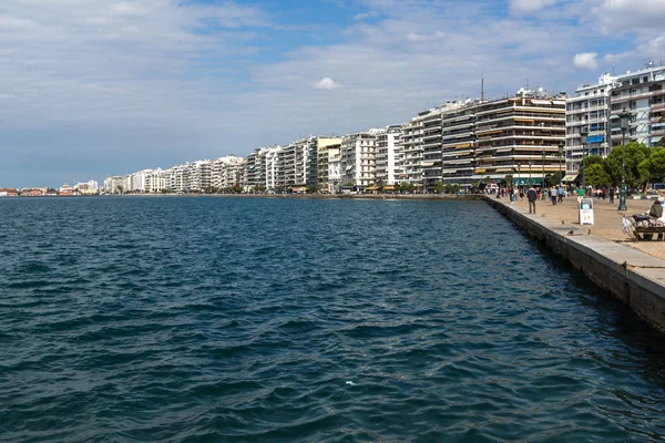 Thessaloniki Grecia Septiembre 2017 Panorama Del Terraplén Ciudad Tesalónica Macedonia — Foto de Stock