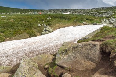 Vitosha Mountain yakınındaki Cherni Vrah tepe, Sofya şehir bölge, Bulgaristan'ın yeşil tepeleri ile manzara