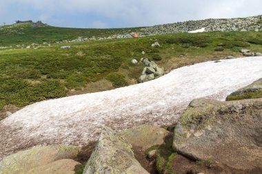 Vitosha Mountain yakınındaki Cherni Vrah tepe, Sofya şehir bölge, Bulgaristan'ın yeşil tepeleri ile manzara
