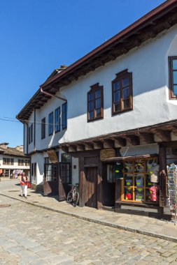Tryavna, Bulgaristan - 6 Temmuz 2018: Tarihi şehir, Tryavna, Gabrovo Bölgesi, Bulgaristan eski evde