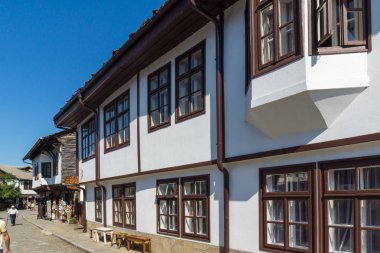Tryavna, Bulgaristan - 6 Temmuz 2018: Tarihi şehir, Tryavna, Gabrovo Bölgesi, Bulgaristan eski evde