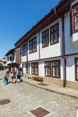 Tryavna, Bulgaristan - 6 Temmuz 2018: Tarihi şehir, Tryavna, Gabrovo Bölgesi, Bulgaristan eski evde