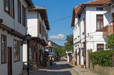 Tryavna, Bulgaristan - 6 Temmuz 2018: Tarihi şehir, Tryavna, Gabrovo Bölgesi, Bulgaristan eski evde