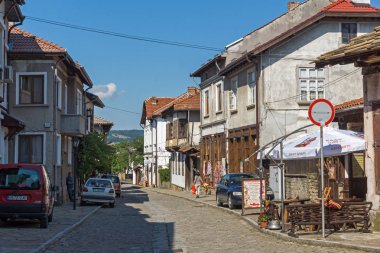 Tryavna, Bulgaristan - 6 Temmuz 2018: Tarihi şehir, Tryavna, Gabrovo Bölgesi, Bulgaristan eski evde