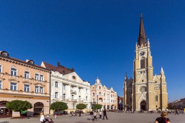 Novi Sad, Voyvodina, Sırbistan - 11 Kasım 2018: Katolik Katedrali adı Mary Kilisesi içinde şehir Novi Sad, Voyvodina, Sırbistan