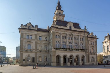 Novi Sad, Voyvodina, Sırbistan - 11 Kasım 2018: Belediye Binası'nda merkezi olan şehir Novi Sad, Voyvodina, Sırbistan