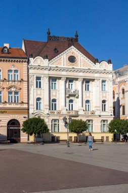 Novi Sad, Voyvodina, Sırbistan - 11 Kasım 2018: Binalar merkezi olan şehir Novi Sad, Voyvodina, Sırbistan