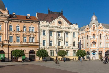 Novi Sad, Voyvodina, Sırbistan - 11 Kasım 2018: Binalar merkezi olan şehir Novi Sad, Voyvodina, Sırbistan