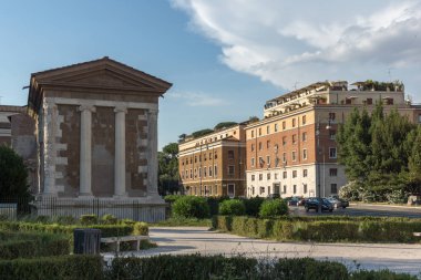 Roma, İtalya - 22 Haziran 2017: Ruins of Tapınağı, Portunus City, Roma, İtalya