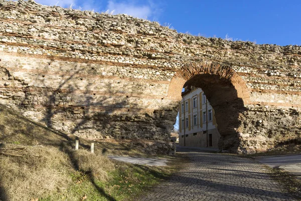 Vista Sul Tramonto Del Cancello Occidentale Della Città Romana Diocletianopolis — Foto Stock