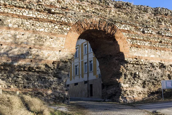 Vista Sul Tramonto Del Cancello Occidentale Della Città Romana Diocletianopolis — Foto Stock