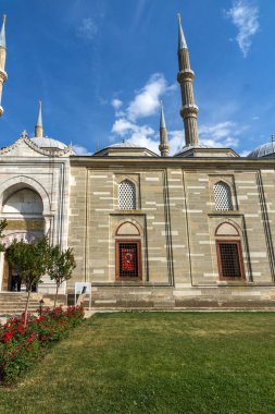 Edirne, Türkiye - 26 Mayıs 2018: Selimiye Camii - Edirne şehri, Doğu Trakya, Türkiye'de Türkiye'deki ikinci en büyük Camii