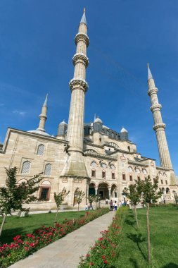 Edirne, Türkiye - 26 Mayıs 2018: Selimiye Camii - Edirne şehri, Doğu Trakya, Türkiye'de Türkiye'deki ikinci en büyük Camii