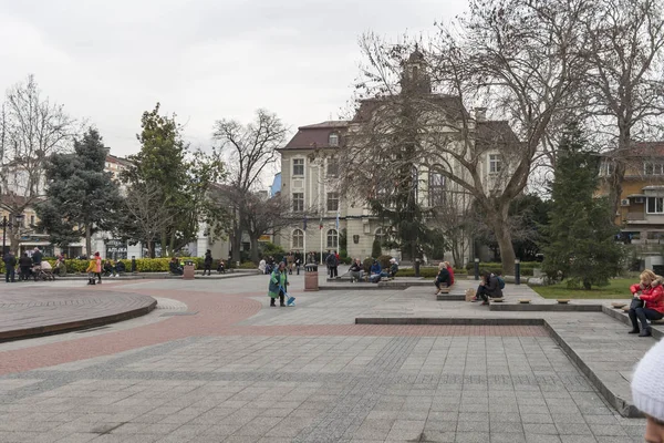 Plovdiv Bulgaria February 2019 Panoramic View Central Pedestrian Street City — Stock Photo, Image