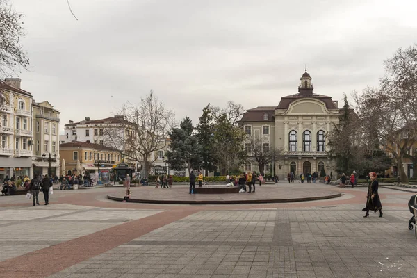 Πλόντβιβ Βουλγαρία Φεβρουαρίου 2019 Πανοραμική Θέα Από Τον Κεντρικό Πεζόδρομο — Φωτογραφία Αρχείου