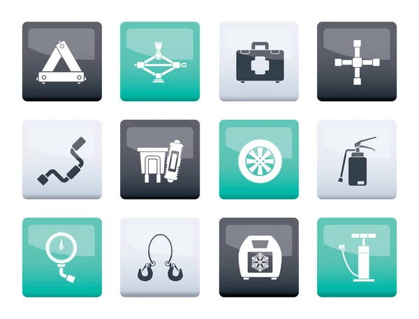 Symbole Für Auto Und Transportausrüstung Über Farbigem Hintergrund Vektor Icon — Stockvektor