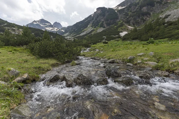 Landscape Dark Clouds Malyovitsa Peak Malyoviska River Rila Mountain Bulgaria — Stock Photo, Image