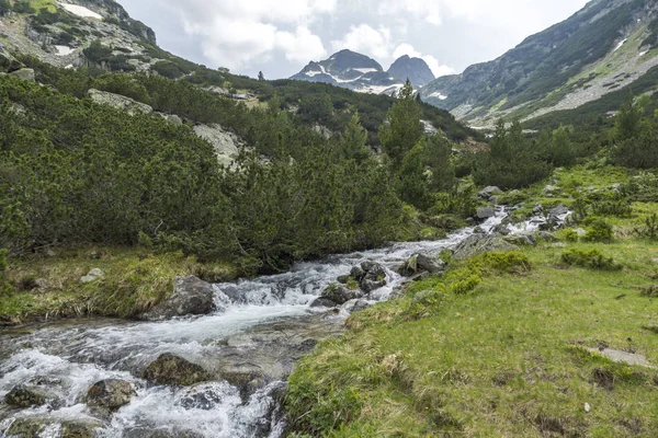 Landscape Dark Clouds Malyovitsa Peak Malyoviska River Rila Mountain Bulgaria — Stock Photo, Image