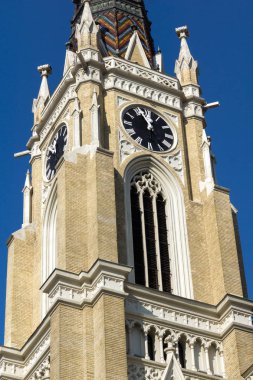 Novi Sad, Voyvodina, Sırbistan - 11 Kasım 2018: Katolik Katedrali adı Mary Kilisesi içinde şehir Novi Sad, Voyvodina, Sırbistan