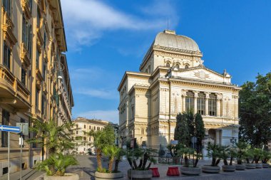 Rome, İtalya - 22 Haziran 2017: Sunset sinagog yılında Roma, İtalya, şehrin görünümünü