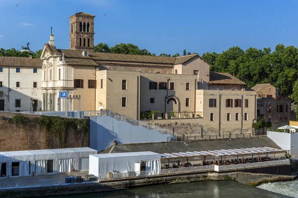 Rome Talya Haziran 2017 Panorama Tiber Nehri Pons Cestius City — Stok fotoğraf