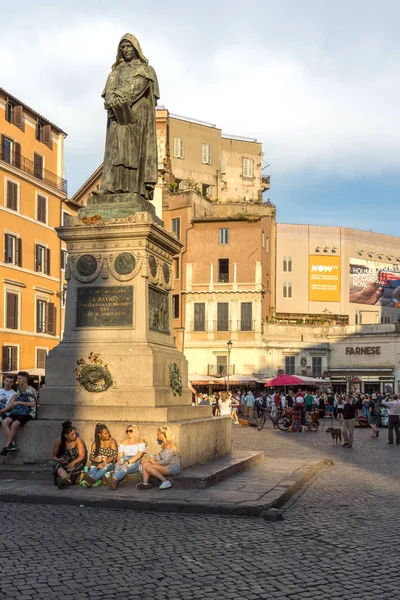 Rome Talya Haziran 2017 Muhteşem Gün Batımı Görünümü Campo Fiori — Stok fotoğraf