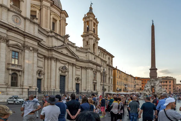 Rome Talya Haziran 2017 Gün Batımı Görünümü Piazza Navona City — Stok fotoğraf