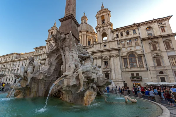 Rom Italien Juni 2017 Sunset View Piazza Navona Staden Rom — Stockfoto