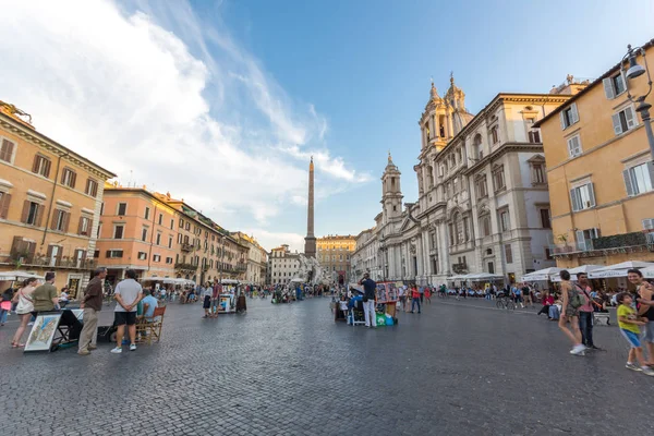 Roma Italia Junio 2017 Vista Del Atardecer Piazza Navona Ciudad — Foto de Stock