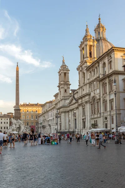 Roma Italia Junio 2017 Vista Del Atardecer Piazza Navona Ciudad — Foto de Stock