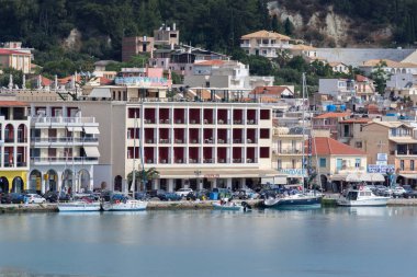 Zakynthos, Yunanistan - 28 Mayıs 2015: Muhteşem panoramik Zakynthos şehir, iyon Island, Yunanistan
