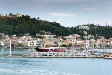 Zakynthos, Yunanistan - 28 Mayıs 2015: Muhteşem panoramik Zakynthos şehir, iyon Island, Yunanistan
