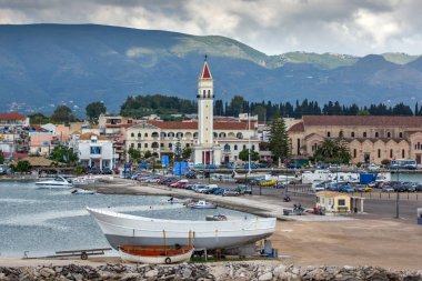 Zakynthos, Yunanistan - 28 Mayıs 2015: Muhteşem panoramik Zakynthos şehir, iyon Island, Yunanistan