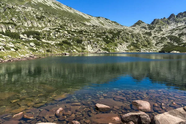 Καλοκαιρινό Τοπίο Λίμνες Valyavitsa Και Dzhangal Κορυφή Πίριν Βουλγαρία — Φωτογραφία Αρχείου