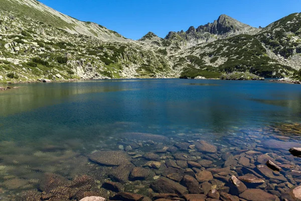 Paysage Estival Avec Les Lacs Valyavitsa Pic Dzhangal Pirin Mountain — Photo