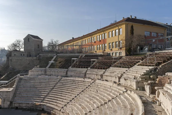 Ruínas Teatro Romano Filipópolis Cidade Plovdiv Bulgária — Fotografia de Stock