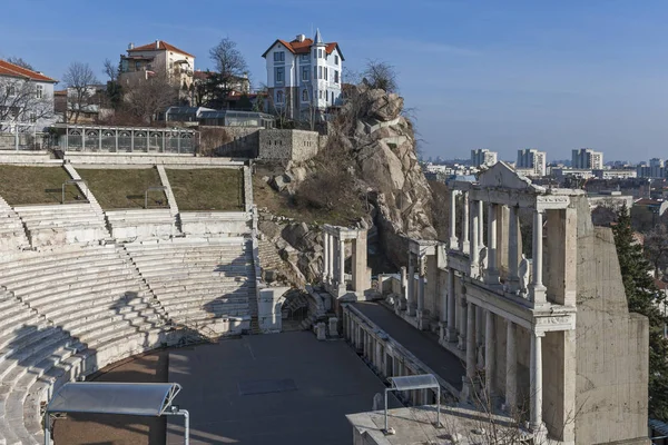 Ερείπια Του Ρωμαϊκού Θεάτρου Της Φιλιππούπολη Στην Πόλη Της Φιλιππούπολης — Φωτογραφία Αρχείου