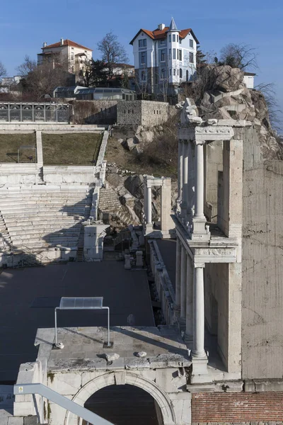 Ruínas Teatro Romano Filipópolis Cidade Plovdiv Bulgária — Fotografia de Stock