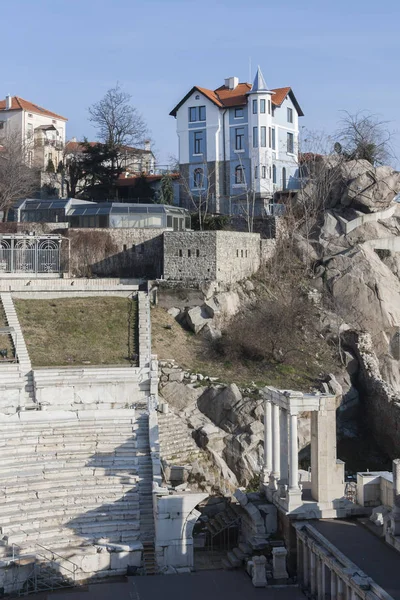 Ruínas Teatro Romano Filipópolis Cidade Plovdiv Bulgária — Fotografia de Stock