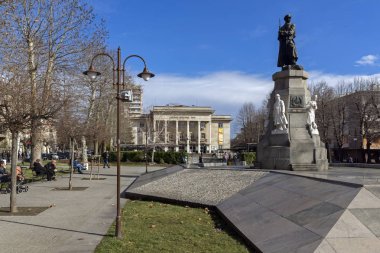 : Haskovo, Bulgaria - 1 Şubat 2019: Haskovo şehri, Bulgaristan ortasına savaşlarda Fallen anıt