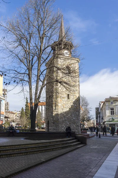 Haskovo Bulgaria Februari 2019 Middeleeuwse Klokkentoren Het Centrum Van Stad — Stockfoto