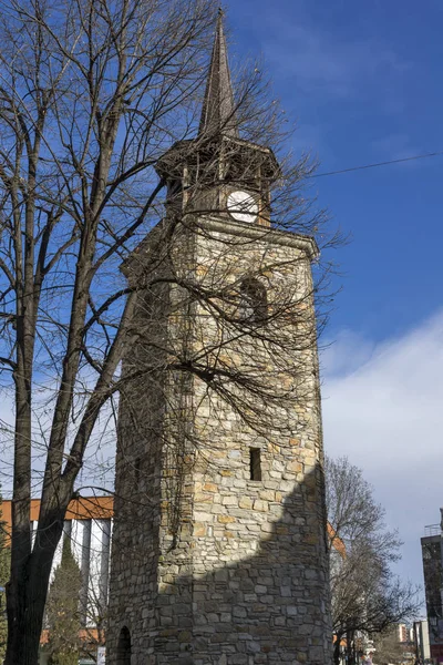 Haskovo Bulgária Fevereiro 2019 Torre Relógio Medieval Centro Cidade Haskovo — Fotografia de Stock