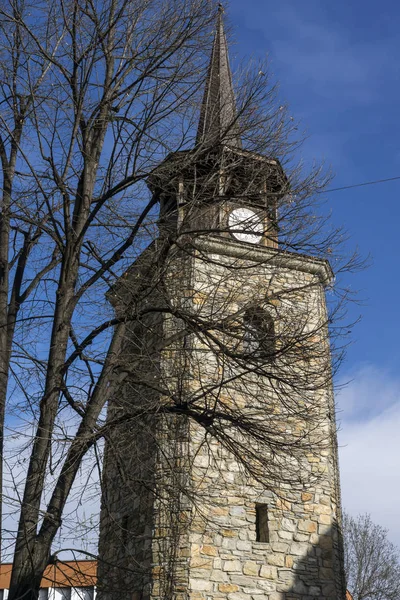 Хасково Болгария Февраля 2019 Года Средневековая Часовая Башня Центре Города — стоковое фото