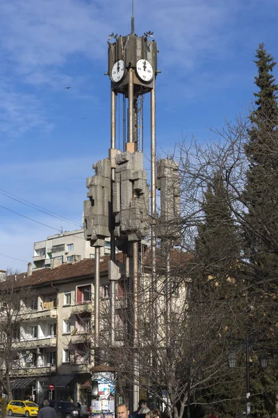 Χάσκοβο Βουλγαρία Φεβρουαρίου 2019 Πύργος Ρολογιού Του Στο Κέντρο Της — Φωτογραφία Αρχείου