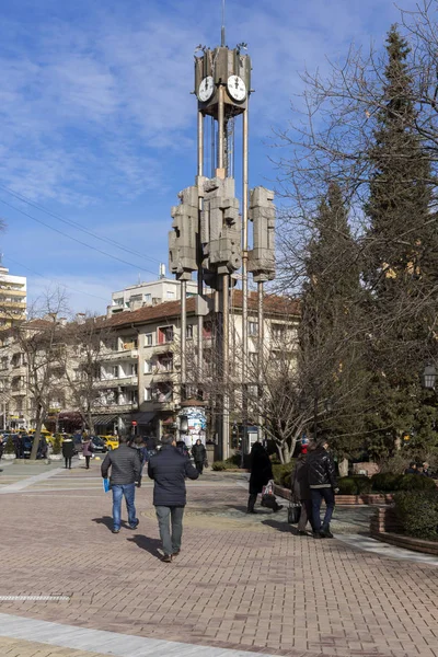 Haskovo Bulgaria Şubat 2019 Saat Kulesi Şehir Haskovo Bulgaria Ortasına — Stok fotoğraf