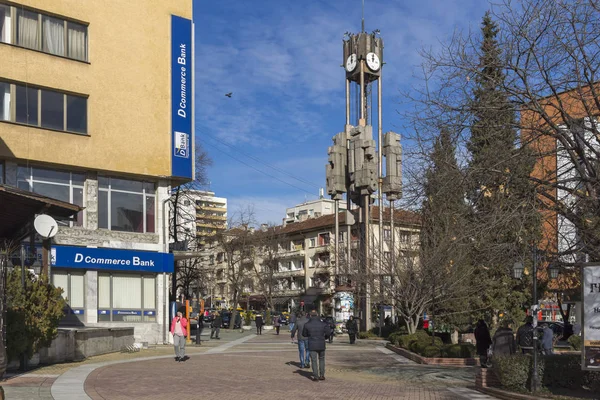 Haskovo Bulgaria Febrero 2019 Torre Del Reloj Centro Ciudad Haskovo —  Fotos de Stock