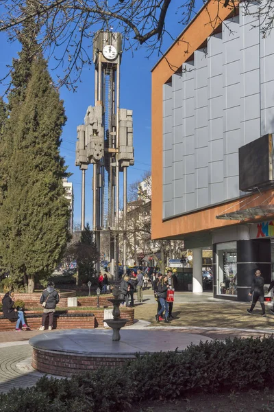 Haskovo Bulgaria Febrero 2019 Torre Del Reloj Centro Ciudad Haskovo —  Fotos de Stock