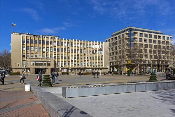 Haskovo Bulgaria Febrero 2019 Calle Típica Centro Ciudad Haskovo Bulgaria — Foto de Stock