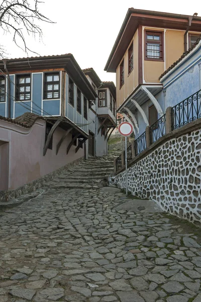 Πλόντβιβ Βουλγαρία Φεβρουαρίου 2019 Του Δέκατου Ένατου Αιώνα Σπίτια Αρχιτεκτονικό — Φωτογραφία Αρχείου